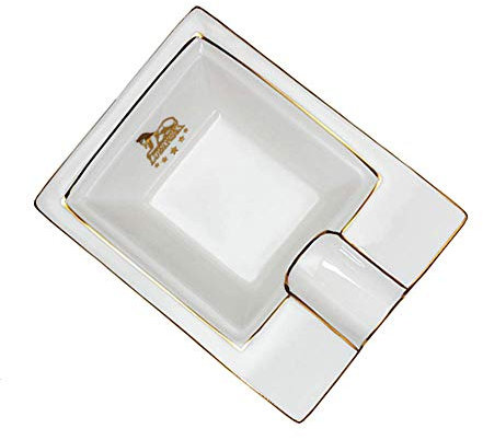 Cendrier à cigares en céramique - Design carré portable - Cendrier créatif - Blanc