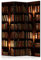 murando - Paravent Raumteiler Innen Bibliothek 135x172 cm 3-teilig Einseitig Raumtrenner Raum Trennwand Holz Room Divider Mobiler Sichtschutz Spanische Wand Raum Bücher Lesezimmer f-B-0142-z-b
