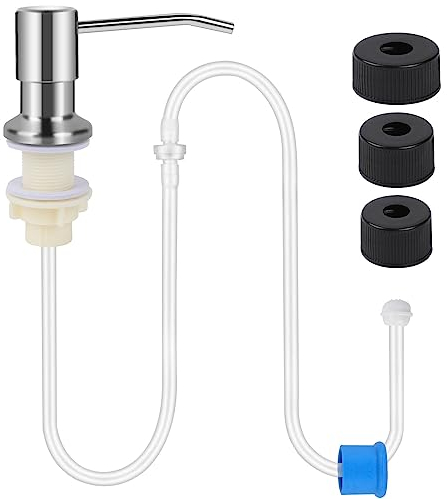 Dish Soap Dispenser for Kitchen Sink, Countertop Built in Sink Soap Dispenser Pump Head with 39” Extension Tube fit Kitchen Bathroom