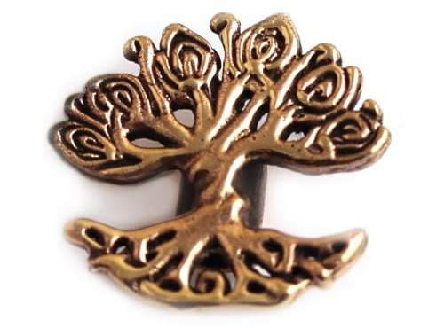LynnAround Bronze Norse Celtic Tree Beard Bead Ring, Dwarven Dreadlock Pirate Medieval Hair Beads, Pagan Jewelry