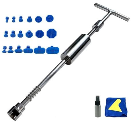 Kit de reparación de abolladuras de carrocería Martillo De Metal For Abolladura De Carrocería De Coche, Herramienta Extractora For Quitar Bollos, Kit De Reparación De Abolladuras Sin Pintura, Ventosa,