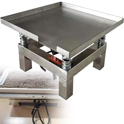YANDDEA Petite Table vibrante en béton, Machine vibrante de vibrateur à Plaque Plate en béton de 3000 TR/Min, Plate-Forme de Vibration de Bloc d'essai de Banc Mini Vibra en Acier Inoxydable,50 * 50cm