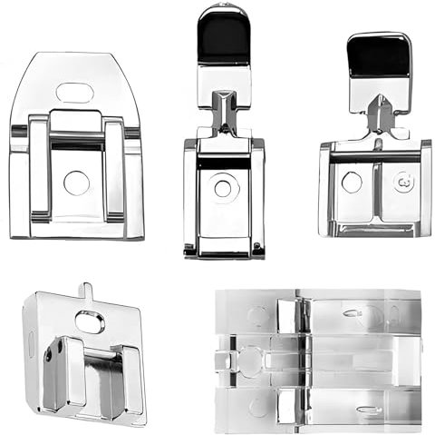 Alriedy Nähmaschinenfuß Set, 5 Stück Nähfüße Reißverschluss, Kompatibel Mit Singer Nähmaschine Zubehör, Privileg Nähmaschine Ersatzteile, W6 Haushaltsnähmaschinen Zubehör Für Präzises Nähen, nähfuß