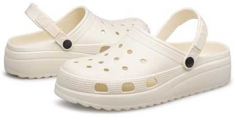 ADQ Clogs Women Slip On Clogs Summer Platform Slippers for Garden Nursing Beach Home 6/7 UK 39/40 UK Beige
