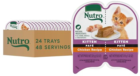 Nutro Perfect Portions Wet Kitten Food Pate Chicken Recipe, Pate Wet Cat Food, 2.6 oz. Twin-Pack Trays, 24 Count, 48 Servings