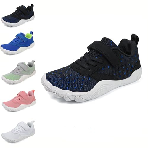Barfotaskor, pojkar, flickor, andningsbara, vandringsskor, barfot, minimalistiska, halkfria sneakers, unisex, barn, svart, 28 EU