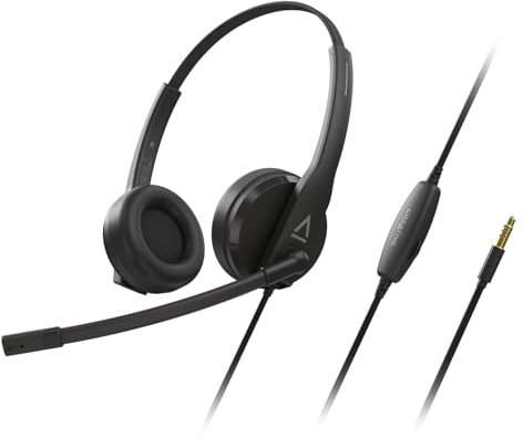 Creative HS-230 USB- & 3,5-mm-On-Ear-Headset mit Geräuschunterdrückendem Mikrofon, Integrierter Stummschaltung/Lautstärkeregelung, Plug-and-Play für Videokonferenzen