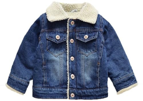 Generisch Chaqueta vaquera para niños y mujeres, azul, 12-18 meses