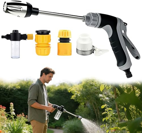 Pistola ad alta pressione Power Jet, Pistola Irrigazione Giardino, Idropulitrice a batteria, Idropulitrice portatile, Idropulitrice ad acqua Powerjet, per lavaggio auto, giardino e terrazza