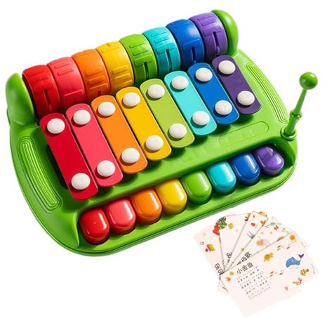 Kids Piano Xylophone Toy - Educational 8-Key Sensory | Music Learning Instrument With Sheet Music | Percussion Early Education - For Boys Girls And Kindergarten