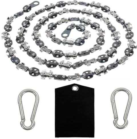 Homyall Sierra de cadena manual de 48 pulgadas de alto alcance para podar árboles, motosierra manual de bolsillo mejorada con 62 cuchillas afiladas en ambos lados para jardinería, camping, equipo de