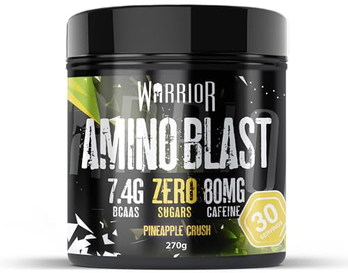 Warrior Amino Blast 270g – BCAA Powder – Branched Chain Amino Acids Supplement, Intra Workout & Recovery, Energy Drink – 30 Servings (Pineapple Crush)