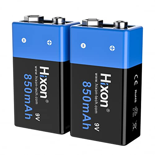 Batería 9V 850mAh Recargable Li-Ion para Sistema de Alarma de Multímetro con Detector de Humo 2 Pcs…