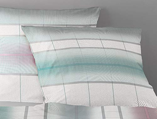 Irisette Soft-Jersey Bettwäsche Set Bettwäsche 2 teilig Bettbezug 155 x 200 cm Kopfkissenbezug 80 x 80 cm Luna 8285-11 Silber