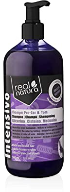 Real Natura - Shampooing Sans Sel Pro-Couleur et Teinte - Protection Couleur - Hydratation Douceur - Pour Cheveux Colorés et Traités - 500ML