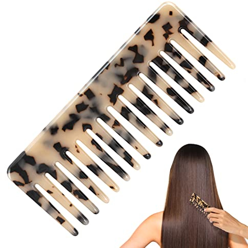 PROUSKY Large Hair Detangling Wide Tooth Comb for Curly Hair, Shower Comb for Brushing Out Curls, Durable and Lightweight