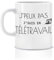 trendy Connect Mug, Tasse à café Personnalisable - J'peux Pas J'suis en Télétravail - Cadeau Collègue Drôle Humour (Mug Sans Personnalisation)