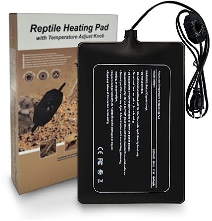 FIPASEN Reptil Heizmatten, Terrarium Heizmatte mit Temperaturregelung für Schildkröten Schlangen Eidechsen Geckos Einsiedlerkrebse Frösche Spinnen Insektenzucht - Wärmematte Reptil (11W: 15x20CM)