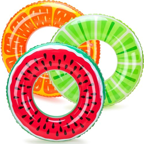 Lubibi 3Pack Inflatable Swimming Ring Pool Beach Float Tube For Kids Adults