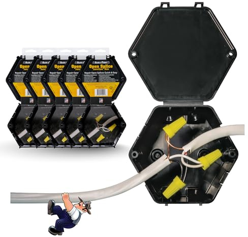 Rack-A-Tiers Open Splice Junction Box (5 Pack) (UL Listed), One-Piece Junction Box Splice Box. 5 Second Installation (JB400.p5)