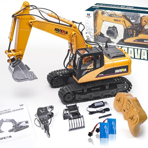 PENGBU RC Jouet d'excavatrice télécommandé, véhicule de chantier