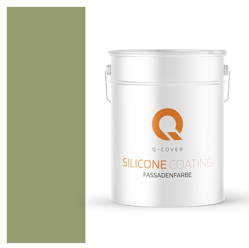 Q-COVER Fassadenfarbe 10 L Froschgrün Silikonharz Fassadenfarbe Außen Wandfarbe Wetterfest