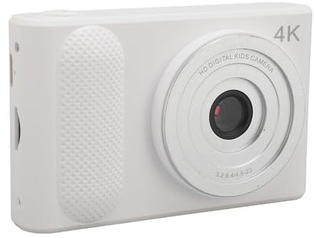 Cámara Digital, Cámara 4K para Niños HD 48MP 16X Zoom Cámara de Vídeo Digital con Pantalla de 2,4 Pulgadas, Cámara Pequeña Compacta para Fotografía de Viajes Vlogging (White)