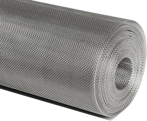 Malla de alambre de acero inoxidable, malla fina de 5 m, malla de alambre de aviario, valla de metal para animales pequeños, 1 x 5 m