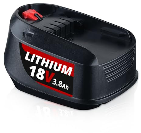 FERRYBOAT PBA18 3.8Ah 18V Batterie Ersatz für Bosch 18 Volt akku, 3.8Ah Kompatibel mit Bosch PBA PSB PSR grünen Home & Garden 18 Volt Systems Akku für Akku-Werkzeuge 1 Stück