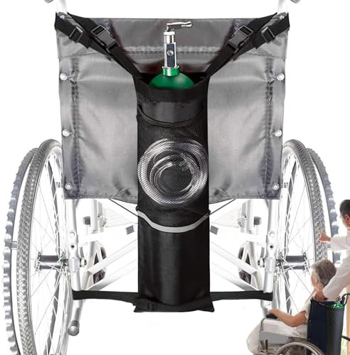 Borsa per ossigeno per sedia a rotelle, porta serbatoio di ossigeno portatile, supporto per tubo di ossigeno, pratica borsa per trasporto cilindri per viaggi all'aperto