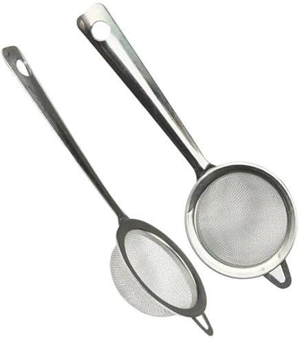 2-Pack Stainless Steel Tea Strainer – Fine Mesh Loose Leaf Tea Infuser, Reusable Tea Filter with Handles, Durable, Easy to Clean