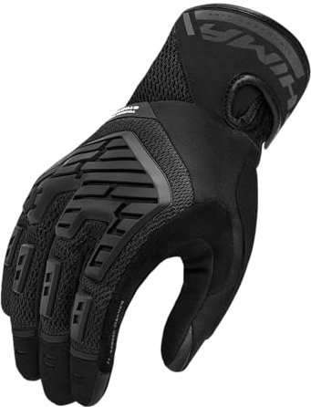 SHIMA STREAM Guanti Moto Estivi Donna Tessile Corto Ventilato Omologati Guanto per Motocicletta Ventilata Touchscreen Motocross Protettore Rinforzato Abbigliamento Città (Donne, Nero, XL)