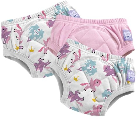 Bambino Mio Töpfchen-Trainingshose für Kleinkinder, 3er-Packung, 3-4 Jahre, Rosa Pegasuspalast - wiederverwendbare, waschbar, Baby und Kleinkind, Jungen und Mädchen mit Kreuzstich