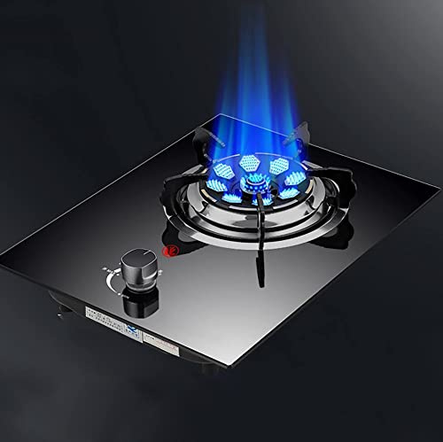 Single Burner Gas Stove NG/LPG - Built-in Kitchen Cooking Appliance with FFD and Cast Iron Pot Racks, Energy Class A