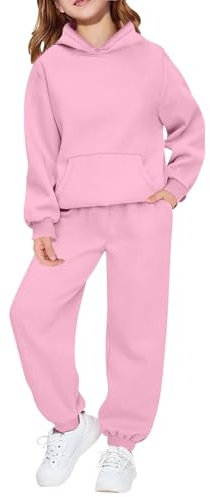 Tuta da ginnastica per bambini, set completo per ragazzi e ragazze, 2 pezzi, a maniche lunghe, oversize, felpe con cappuccio e pantaloni della tuta, pantaloni larghi, maglione casual, set da palestra