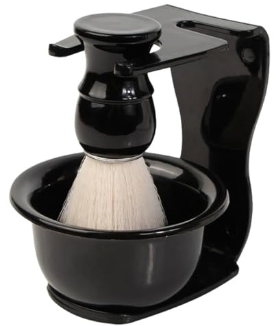LOORGVEL Kit Afeitado Hombre Acrílico Duradero Juego Completo con Brocha Cuenco Espumador y Soporte Accesorios Barbero para Cuidado Bigote y Barba Portátil para Viaje y Uso Diario