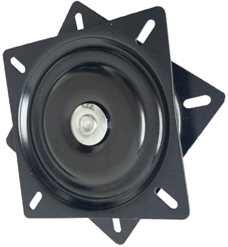 Ipetboom Plaque Pivotante pour Meuble 10 Pouces Roulement à Billes Siège Pivotant 360° Mécanisme Rotatif en Acier Laminé à Froid Noir pour Tabouret de Bar Fauteuil Inclinable et Canapé