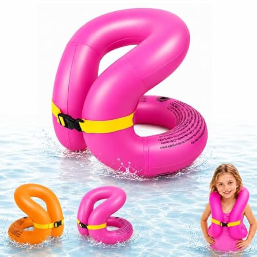 Salvagente Bambini 3-6 Anni – Gonfiabile Confortevole e Sicuro, Aiuto Nuoto Piscina Spiaggia, Adatto a 19-30 kg per Gioco Acquatico (Rosa) (Rosa)