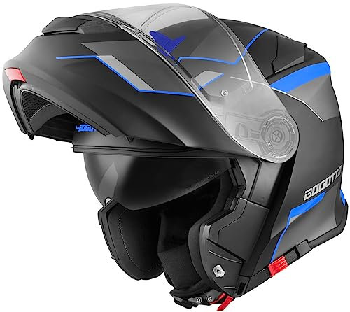 Bogotto V271 Delta Klapphelm, schwarz matt/blau, S