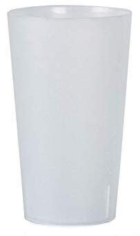 TELEVASO - 64 Unidades - Vaso 330 ml Reutilizable Extra Fuerte - Polipropileno (PP) Duro e irrompible - Color traslúcido Satinado - Vaso ecológico Libre de BPA, Cerveza, cubatas, Agua