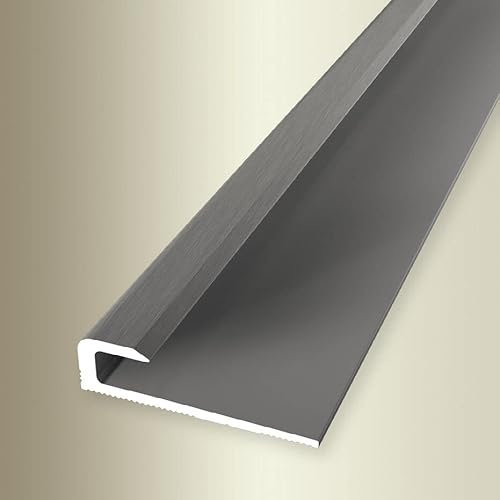 PROVISTON | Perfil de borde, ancho: 30 mm, altura: 5 mm, longitud: 2600 mm, aluminio anodizado, perfil de acabado, liso, acero inoxidable, pulido fino, sin taladrar