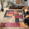 Waschbarer Teppich Flachgewebe Robust Patchwork Design Vintage Optik rutschfest Teppich Wohnzimmer, Farbe: Multicolor, Größe: 120 x 170 cm
