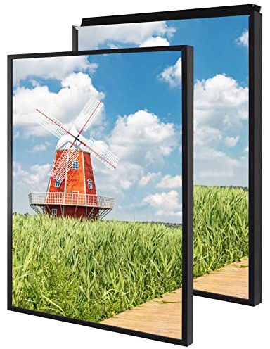 Podronale 20x30 Snap Frame, Plexiglass, Set of 2, Black PosterFrames, Coating Aluminum Profile, Display Horizontally & Vertically