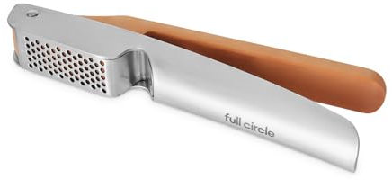 Full Circle – Crushed It Presse-Ail – Presse Ail avec Racloir Intégré – Nettoyage Facile & Prise en Main Confortable – Cuisine Quotidienne – Acier Inoxydable & Manche Écoresponsable