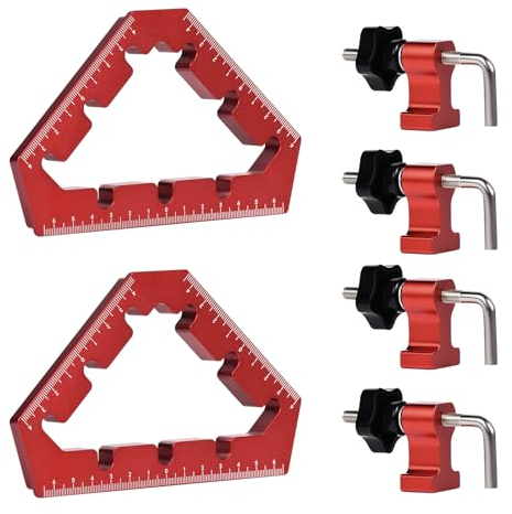 45/90 Degree Positioning Square Clamp, Aluminum Alloy Positioning Angle Clamp, Professional Woodworking Tools Woodworking Block for Picture Frames Cabinet Drawers