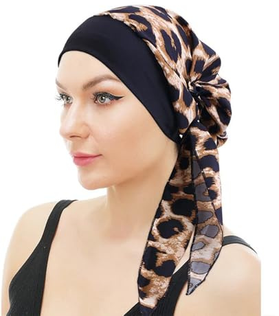 PAULOF PENG Foulard d'été pour femme avec élasticité confortable, bonnet de chute de cheveux liée à la chimio, foulard pour femme/patient cancéreux imprimé chapeau de pirate