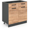 Vicco Küchenunterschrank R-Line, Goldkraft Eiche/Anthrazit, 80 cm, AP Anthrazit