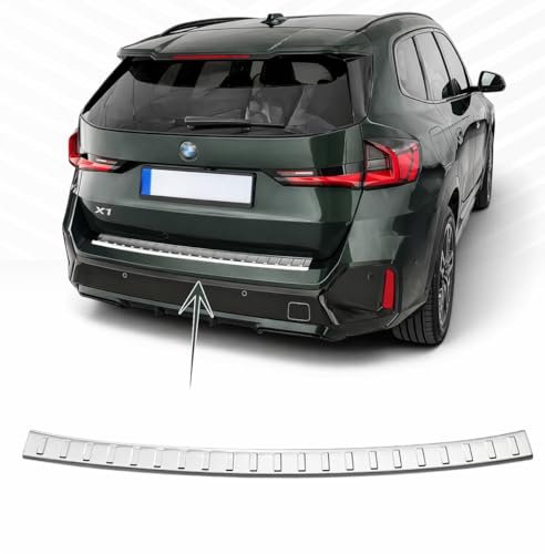 Protezione paraurti posteriore esterna compatibile con BMW X1 iX1 | U11 | Dal 2022+ in acciaio inox cromato protezione per bordo bagagliaio di carico