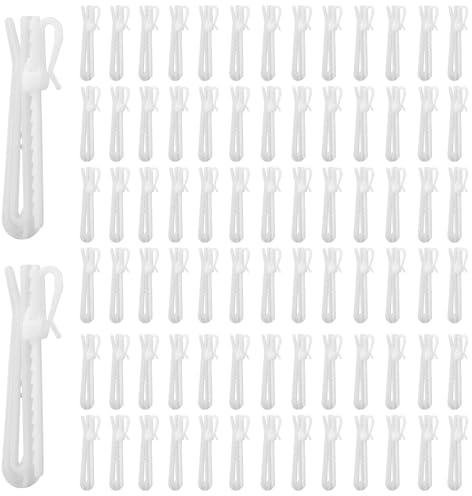 80 Pcs Plastic Curtain Hooks,85mm Adjustable Pinch Pleat Hooks,Ratchet System Pinch Pleat Curtains Hooks for Window Curtain,Door Curtain and Shower Curtain,White