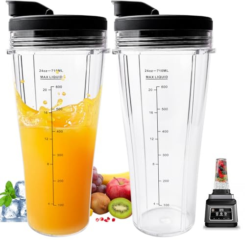 2 Stück Mixer Ersatzteile Für Ninja 710ml Blender Becher Mit Herausnehmbarem Deckel, Becher Ersatzteile Kompatibel Mit Ninja Ersatzteile Für Ninja Mixer Für Ninja Für Ninja,SS100, SS101, SS300 Mixer